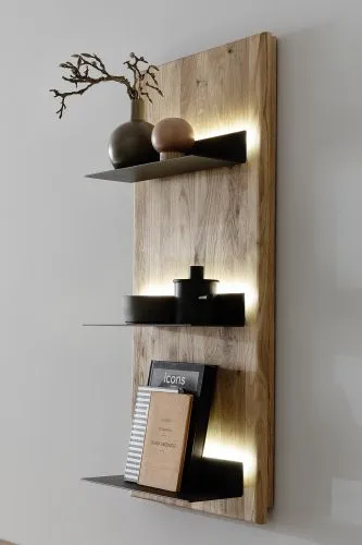Wandregal Venedig | Naturfarben / Wildeiche | optional LED Beleuchtung