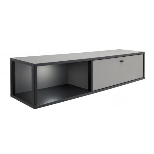 Wandregalschrank Luxor | Royal Grey / anthrazit | LED Beleuchtung