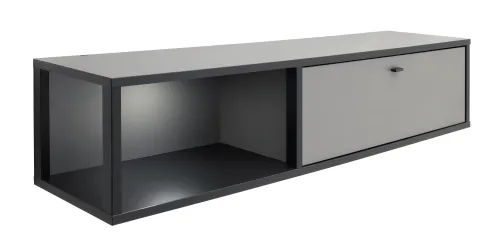 Wandregalschrank Luxor | Royal Grey / anthrazit | LED Beleuchtung ohne Beleuchtung