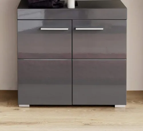 Waschbeckenunterschrank Amanda | Waschtisch | grau Hochglanz