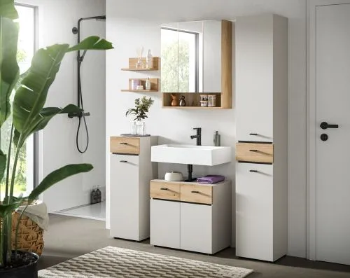 Waschbeckenunterschrank Aqua | Kaschmir / Evoke Oak