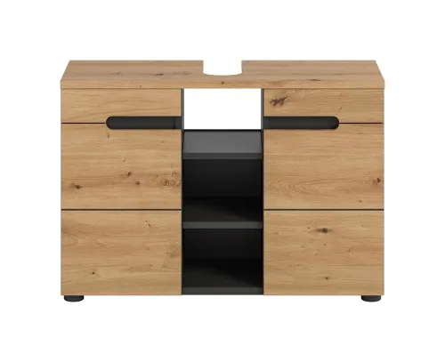 Waschbeckenunterschrank breit Canu | Artisan Eiche / Basalt grau