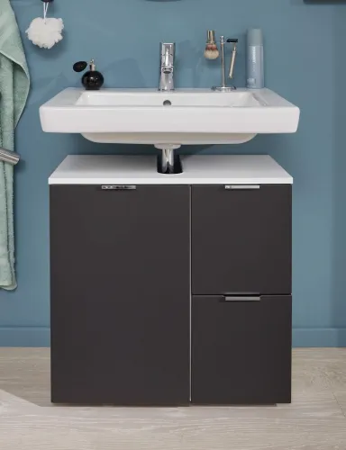 Waschbeckenunterschrank Concept One | weiß / Graphit grau