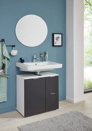 Waschbeckenunterschrank Concept One | weiß / Graphit grau