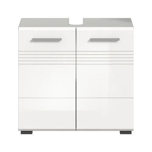 Waschbeckenunterschrank Copa | hellgrau / weiß Hochglanz