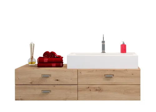 Waschbeckenunterschrank Geo | inkl. Waschbecken | Artisan Eiche Melamin