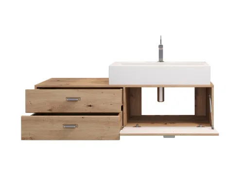 Waschbeckenunterschrank Geo | inkl. Waschbecken | Artisan Eiche Melamin