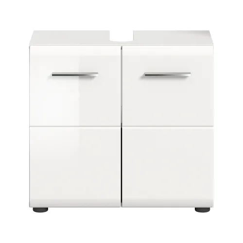 Waschbeckenunterschrank Ice | mit Türen | weiß / weiß Hochglanz