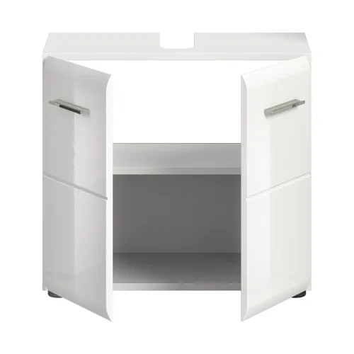 Waschbeckenunterschrank Ice | mit Türen | weiß / weiß Hochglanz