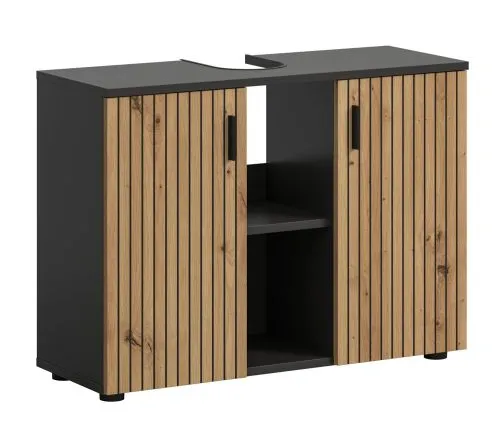 Waschbeckenunterschrank Mone | Basalt grau / Artisan Oak