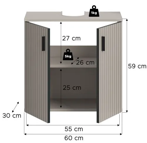 Waschbeckenunterschrank Mone | Kaschmir