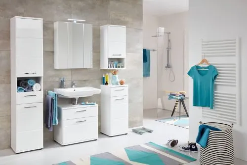 Waschbeckenunterschrank Monte | weiß Hochglanz