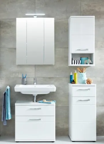 Waschbeckenunterschrank Monte | weiß Hochglanz