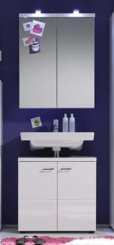 Waschbeckenunterschrank Nightlife | weiß Hochglanz