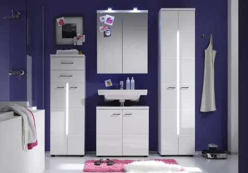 Waschbeckenunterschrank Nightlife | weiß Hochglanz