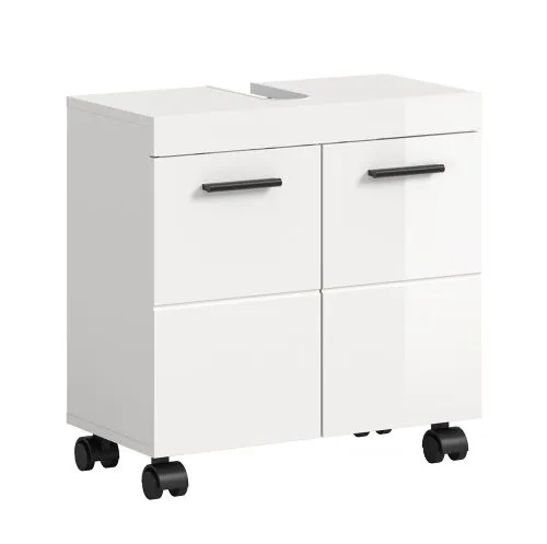 Waschbeckenunterschrank Nova | mit Türen | weiß Hochglanz