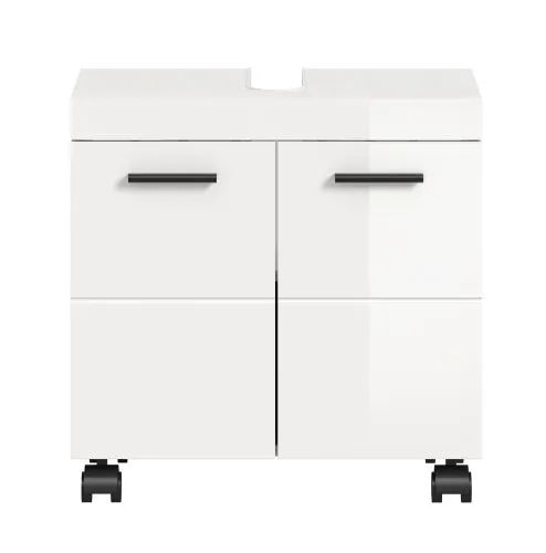 Waschbeckenunterschrank Nova | mit Türen | weiß Hochglanz