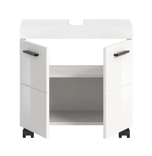 Waschbeckenunterschrank Nova | mit Türen | weiß Hochglanz