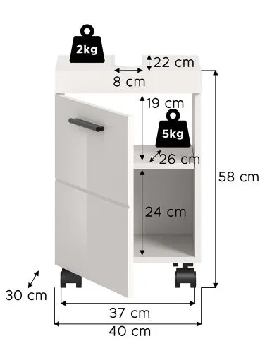 Waschbeckenunterschrank Nova | weiß Hochglanz