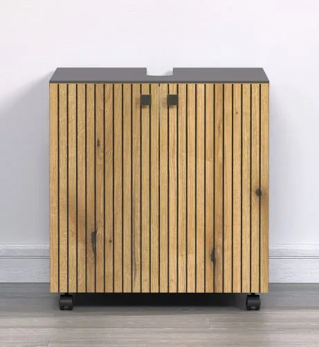 Waschbeckenunterschrank Pure Bliss 1, Anthrazit / Evoke Eiche, 60x64x42 cm