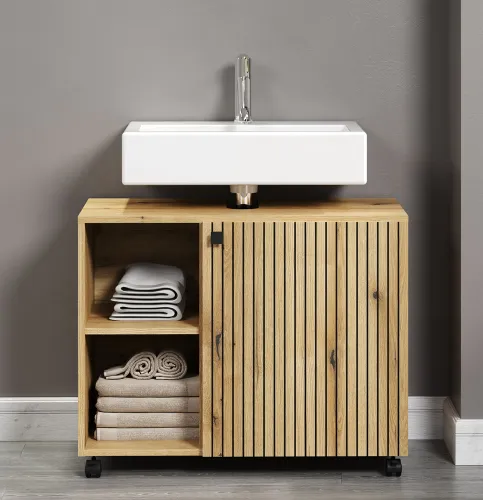 Waschbeckenunterschrank Pure Bliss | Evoke Eiche | 80 cm x 64 cm x 42 cm