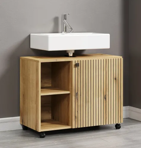 Waschbeckenunterschrank Pure Bliss | Evoke Eiche | 80 cm x 64 cm x 42 cm