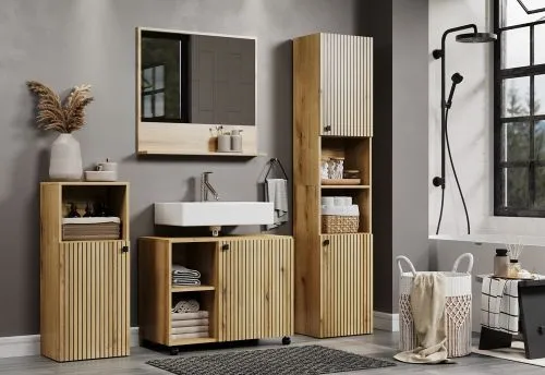 Waschbeckenunterschrank Pure Bliss | Evoke Eiche | 80 cm x 64 cm x 42 cm