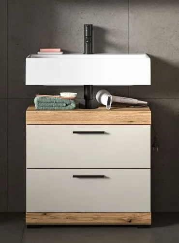 Waschbeckenunterschrank Scout | mit Schubkästen | Kaschmir / Evoak Oak