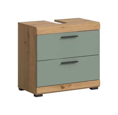 Waschbeckenunterschrank Scout | mit Schubkästen | Salbei / Artisan Eiche