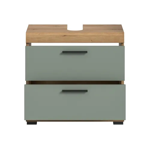 Waschbeckenunterschrank Scout | mit Schubkästen | Salbei / Artisan Eiche