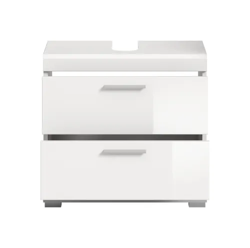 Waschbeckenunterschrank Scout | mit Schubkästen | weiß Hochglanz / weiß