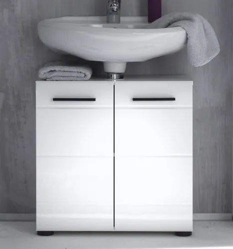 Waschbeckenunterschrank Skin | weiß Hochglanz