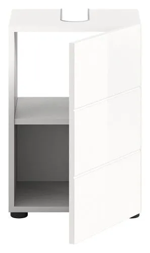 Waschbeckenunterschrank Vira, weiß Hochglanz – Ansicht 4