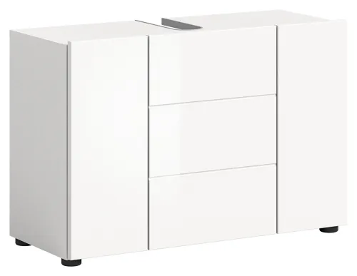 Waschbeckenunterschrank Vira | weiß Hochglanz | 82 cm x 56 cm x 34 cm