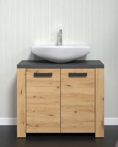 Waschbeckenunterschrank Waschtisch Follow | Artisan Eich / Matera grau