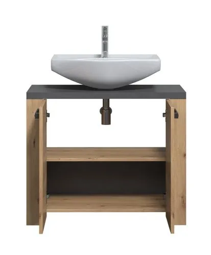 Waschbeckenunterschrank Waschtisch Follow | Artisan Eich / Matera grau
