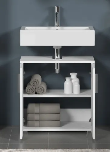 Waschbeckenunterschrank Wons | weiß Hochglanz