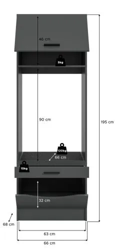 Waschmaschinenschrank Free | anthrazit