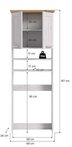 Waschmaschinenschrank Verona | Sibiu Larche / Artisan Eiche