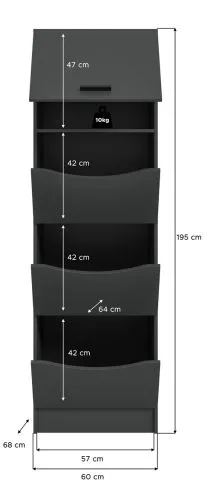 Waschmaschinenschrank Wäscheschrank Free | anthrazit