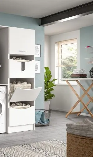 Waschmaschinenschrank Wäscheschrank Free | weiß