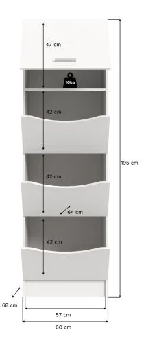 Waschmaschinenschrank Wäscheschrank Free | weiß