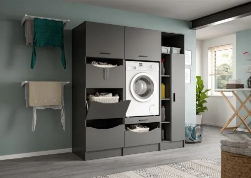 Waschmaschinenumbau Set Free 2 | 3-teilig | anthrazit