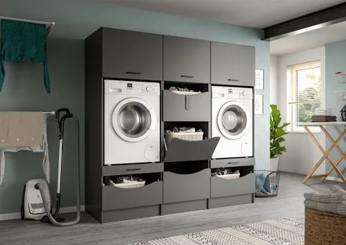 Waschmaschinenumbau Set Free 2 | anthrazit | 3-teilig