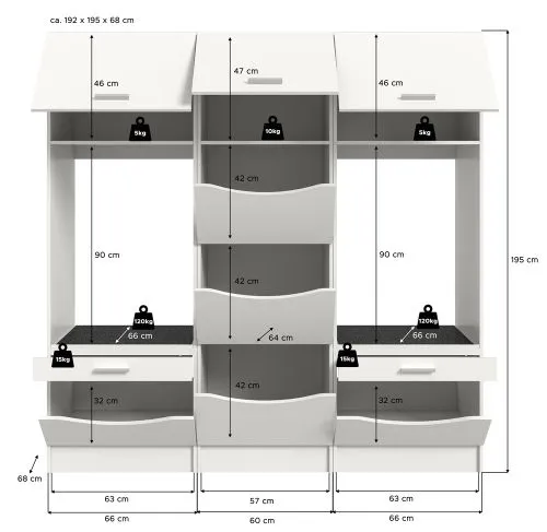 Waschmaschinenumbau Set Free 2 | weiß | 3-teilig