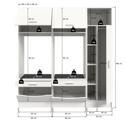 Waschmaschinenumbau Set Free 3 | weiß | 3-teilig