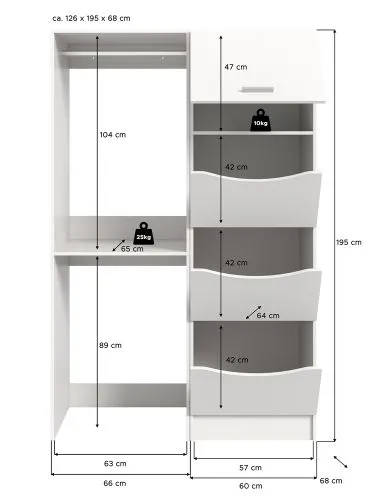 Waschmaschinenumbau Set Free 5 | weiß | 2-teilig