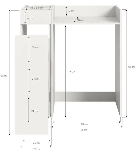 Waschmaschinenumbau Set Free | weiß | 2-teilig