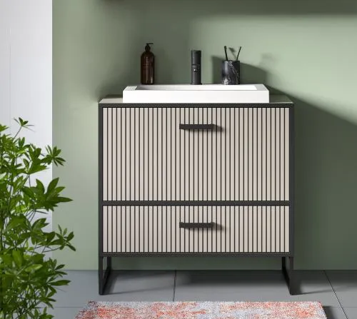 Waschtisch Bagno | mit Schubkästen | Kaschmir | inkl. Waschbecken