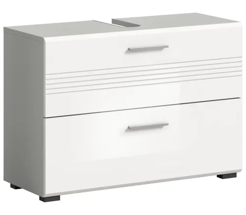 Waschtisch Copa mit Schubkästen | hellgrau / weiß Hochglanz